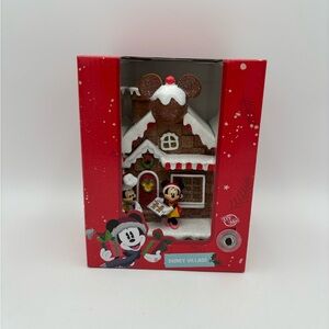 Disney Village Mickey Minnie Gingerbread House LED Christmas Holiday Decor